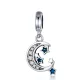 Ezüst charm 925, hold csillagokkal