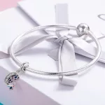 Ezüst charm 925, hold csillagokkal