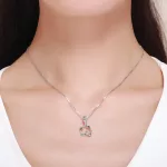 Ezüst charm 925, kismadár virágokkal