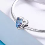 Ezüst charm, szív