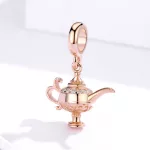 Ezüst charm, teáskanna, rózsaarany
