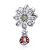 Ezüst charm 925, katica virággal