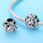 Ezüst charm, virág