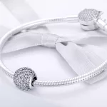 Ezüst charm kristályokkal