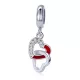 Ezüst charm 925, páros szív