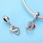 Ezüst charm 925, páros szív