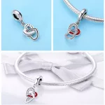 Ezüst charm 925, páros szív