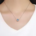 Ezüst charm 925, gyöngy kék kristállyal
