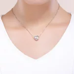 Ezüst charm, szív virágokkal