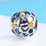 Ezüst charm, méhecske