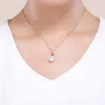 Ezüst charm 925, gyöngy szívvel