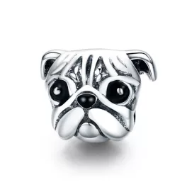 Ezüst charm, bulldogfej