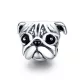 Ezüst charm, bulldogfej