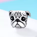 Ezüst charm, bulldogfej