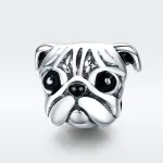 Ezüst charm, bulldogfej