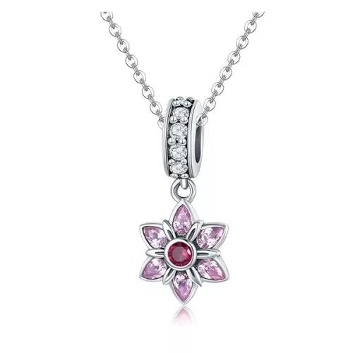 Ezüst charm 925, virág