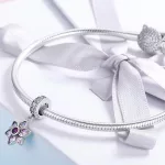 Ezüst charm 925, virág