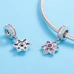 Ezüst charm 925, virág