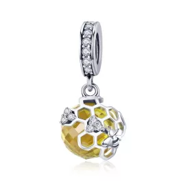 Ezüst charm 925, lépesméz méhecskével