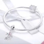 Ezüst charm 925 szívvel