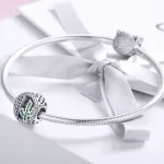 Ezüst charm, kaktusz