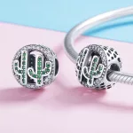 Ezüst charm, kaktusz