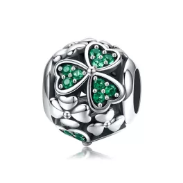 Ezüst charm 925, gyöngy lóherével