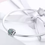 Ezüst charm 925, gyöngy lóherével