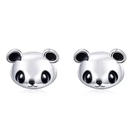 Ezüst fülbevaló pandamacival