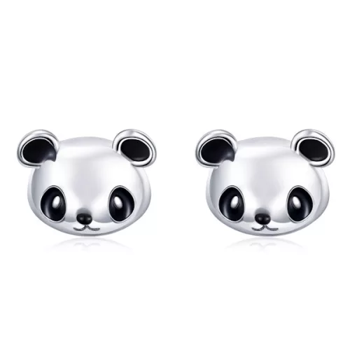 Ezüst fülbevaló pandamacival