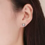 Ezüst fülbevaló pandamacival