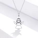 Ezüst nyaklánc angyalkamedállal