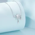 Ezüst női nyakánc vigyázó szem medállal