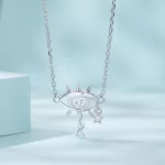 Ezüst női nyakánc vigyázó szem medállal