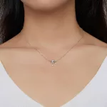 Ezüst női nyakánc vigyázó szem medállal