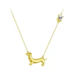 Ezüst nyaklánc tacskómedállal, aranyozott