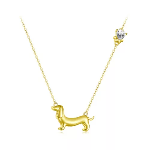 Ezüst nyaklánc tacskómedállal, aranyozott