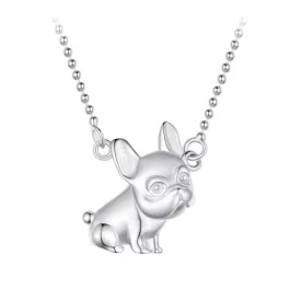 Ezüst női nyaklánc, bulldog