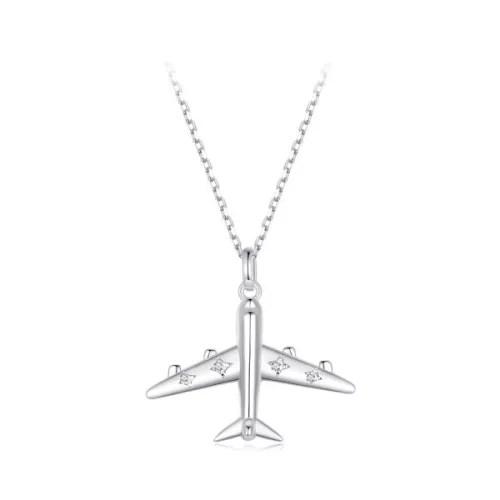 Ezüst nyaklánc repülőgépmedállal