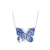 Ezüst női nyaklánc, kék pillangó