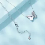 Ezüst női nyaklánc, kék pillangó