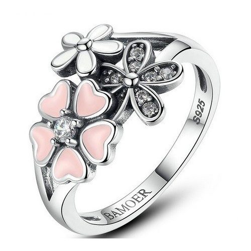 Virágos ezüst gyűrű 8-as méret