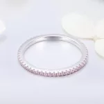Ezüstgyűrű cirkóniumkristállyal, rózsaszín, 6-os méret