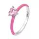 Ezüst női gyűrű, pink, 6-os méret