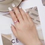 Ezüst női gyűrű, pink, 6-os méret