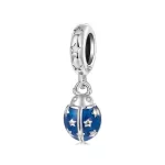 Ezüst charm 925, szerencsehozó katicabogár