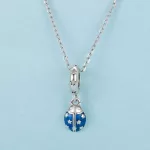 Ezüst charm 925, szerencsehozó katicabogár
